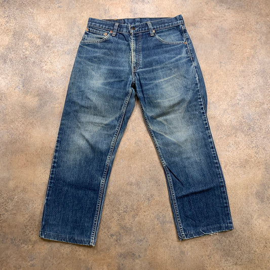 Vintage LEVI'S 521 Jeans W32 L25 Mens Regular Fit Straight Blue 90s