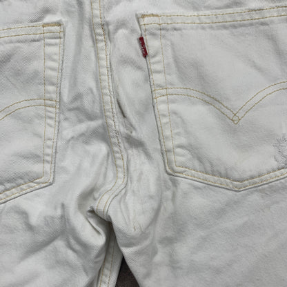 Vintage LEVI'S 507 Jeans W32 L34 Mens Bootcut Fit White